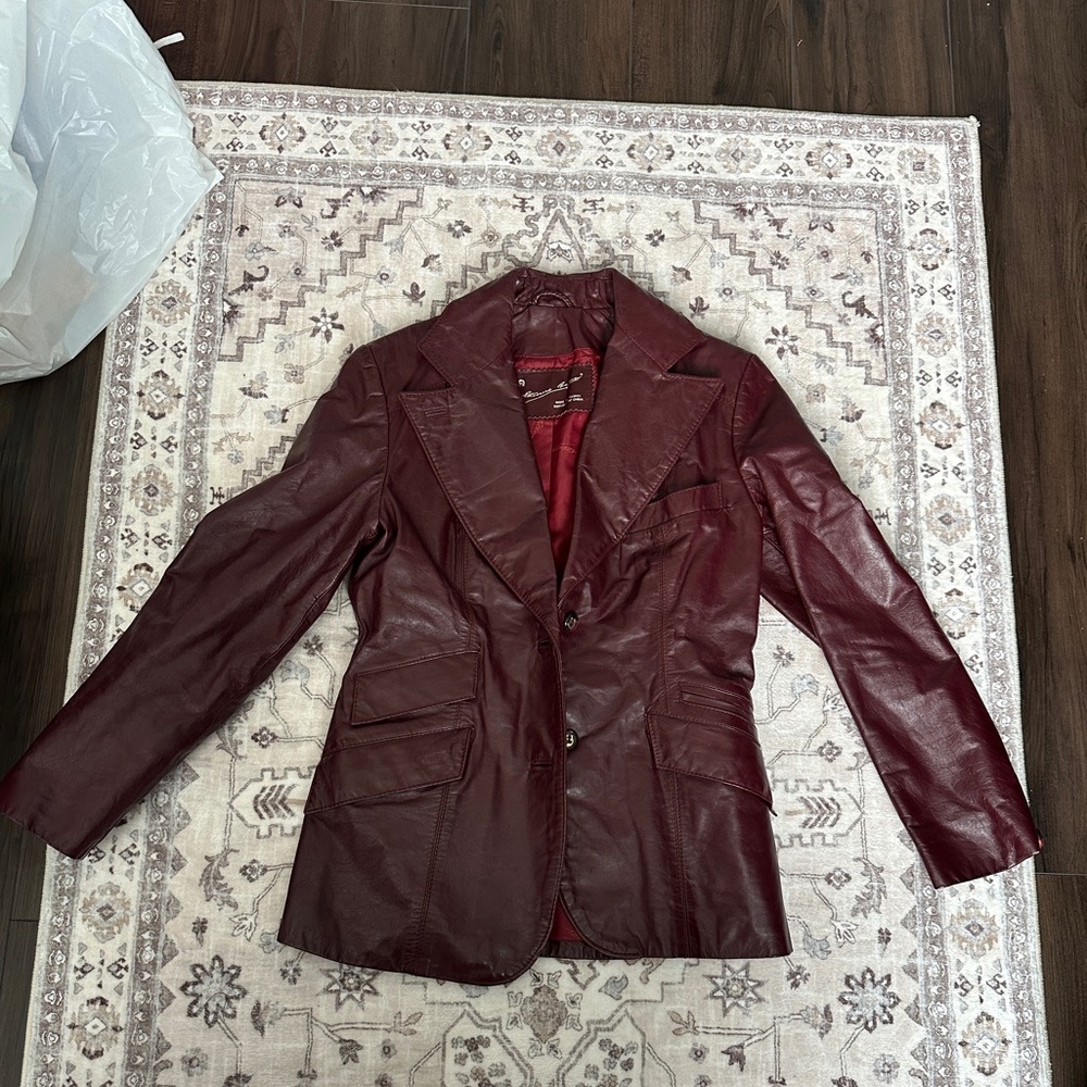 Women's Burgundy Leather Jacket